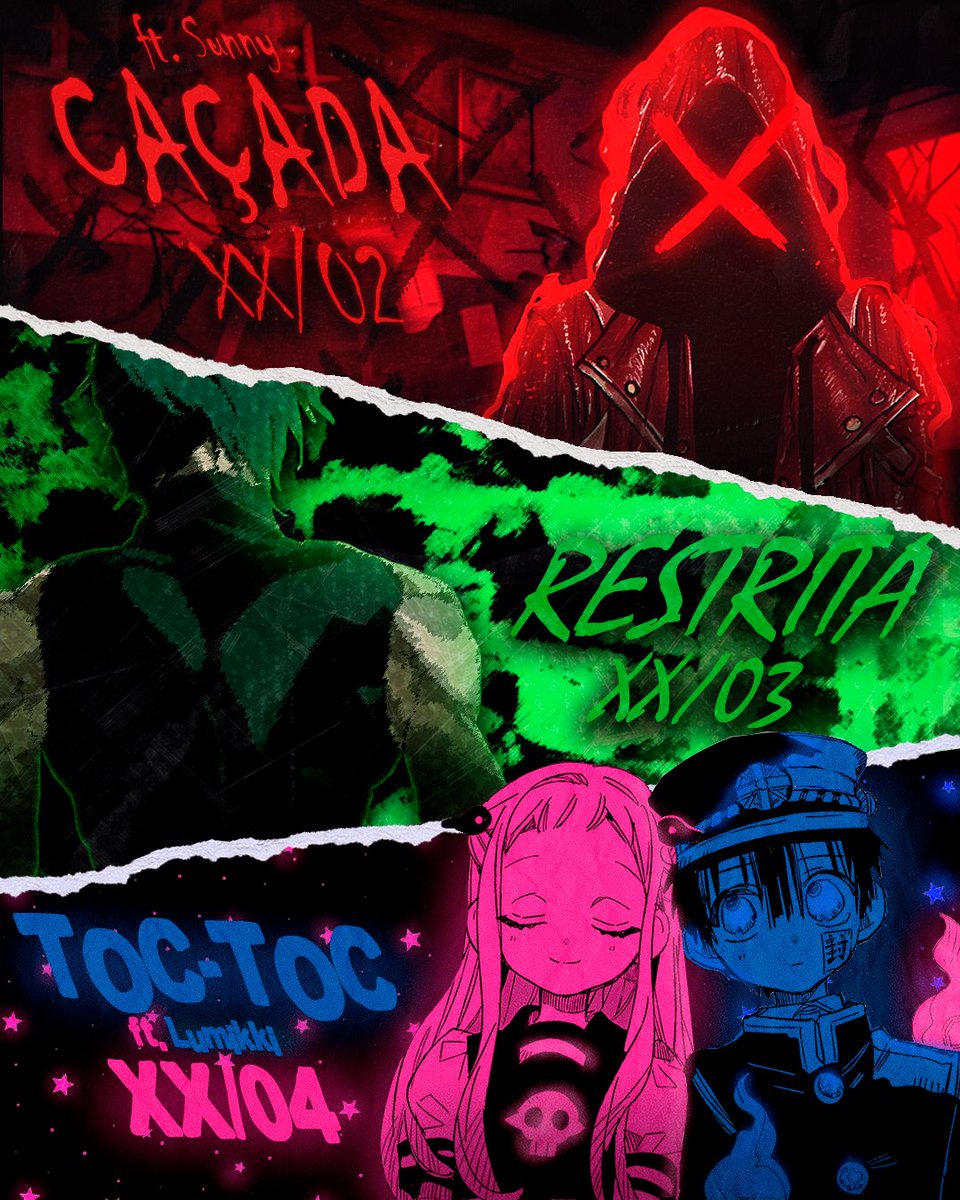 acho que é a primeira vez que faço isso, então...

CAÇADA FT. @eosuniozin (Jae).
RESTRITA (Maki).
TOC-TOC FT. <a href="/LumikkiH/">Lumikki ♪ #VLPKM</a> (Hanako &amp; Yashiro).

ESSE ANO PROMETE.
design por esse lindão: <a href="/Pewpe_1/">pepe</a>