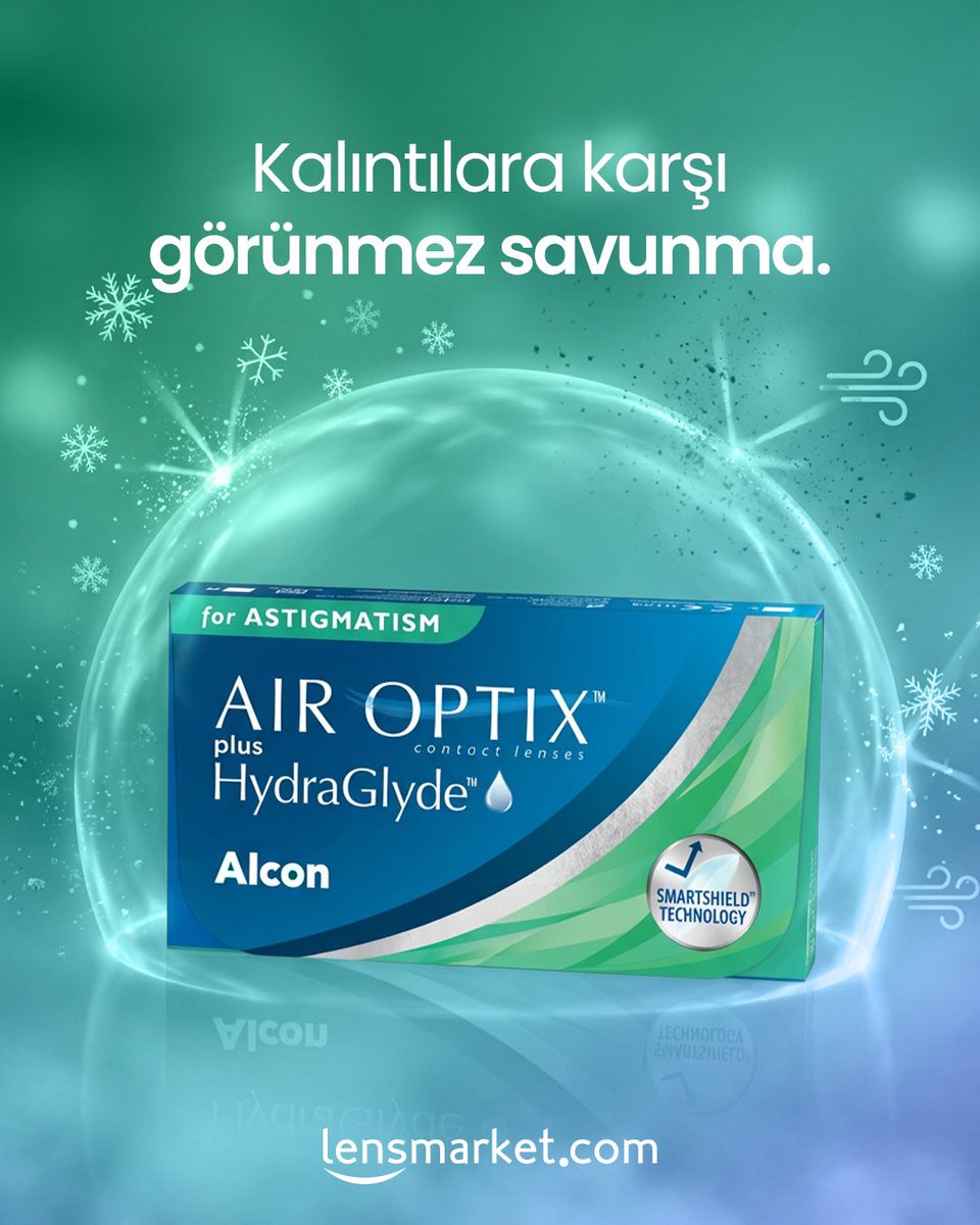 Soğuk hava, düşük nem ve rüzgâr… Kış aylarında astigmatizma sorunu yaşayan gözler için zorluk ikiye katlanır.

Air Optix Hydraglyde Toric, HydraGlyde teknolojisi sayesinde nemi hapseder; kuruluğu ve batma hissini azaltır.