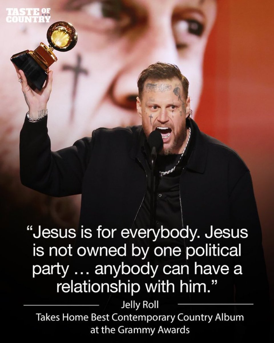 Let’s keep our brother Jelly Roll in our prayers! 

He went into the vipers den and gave them unadulterated Gospel of Jesus Christ! 🙌🙌🙌