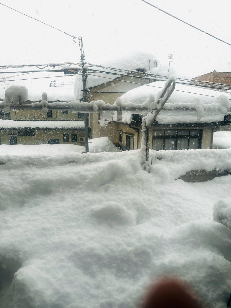 katoseika's tweet photo. 全然雪がやまずに最悪。

ついにベランダが雪で埋まり、唯一の暖房手段のエアコンが霜取り運転で着いたり止まったり。

ドドドドド〜っていう音がして玄関に出てみたら、3階の屋根からの雪庇が落下して玄関脇の塀を直撃して、塀がぶっ壊れた。

直すのに保険効かないし、もう誰か人工太陽とか作って。 https://t.co/EKYLqIYtzz
