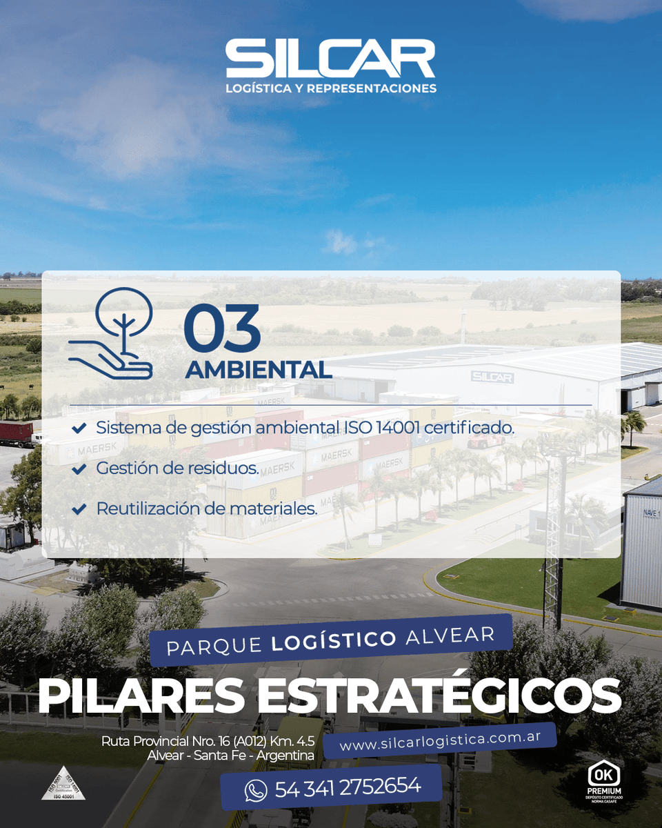 🔹PILARES ESTRATÉGICOS.
▪Económico, social y ambiental.

🔹SILCAR LOGÍSTICA Y REPRESENTACIONES S.A.
📍Ruta Provincial Nro. 16 (A012) Km. 4.5 - Alvear - Santa Fe - Argentina.
📞54 341 518 3777 (líneas rotativas)
🌐silcarlogistica.com.ar

#GrupoSilcar #Silcar