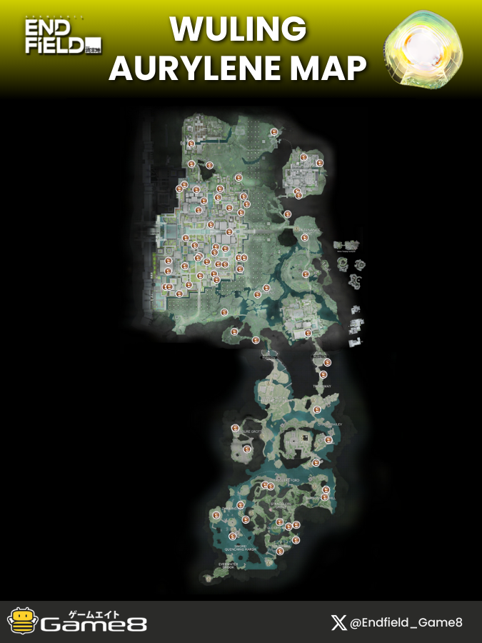 Wuling Aurylene Map 🌟 Here is a static map of all Aurylene collectibles ...