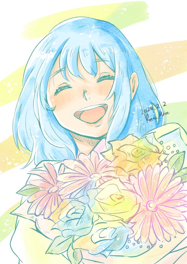 『おめでとう』
フォロワーさんが入籍、めでたい絵
#ワンドロ
#イラスト