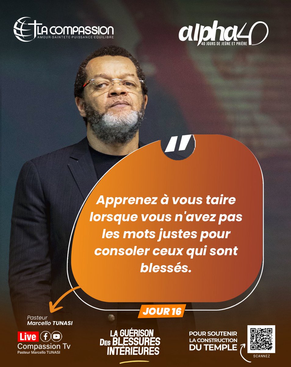 CompassionCrefm's tweet photo. Pensées inspirées // RÉTRO // Jour 16

« Chers parents, puisque l’homme se nourrit d’amour, comblez-en vos enfants. » Pasteur Marcello TUNASI 

1/3

L’intégralité de son message à suivre sur ce lien : https://t.co/Z7Maxoovmt

#EgliseLaCompassion #Citation #Pastmarcellotunasi #jésus