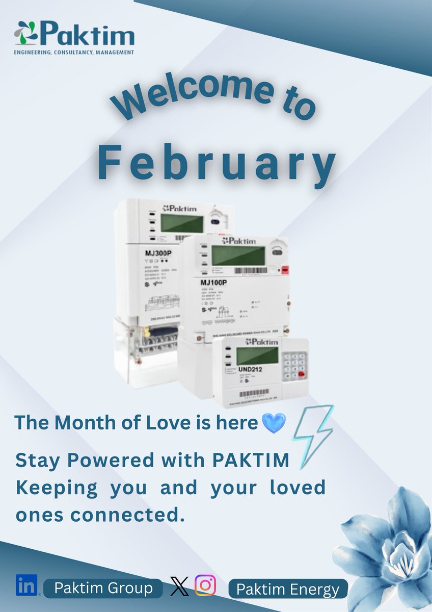 PaktimEnergy's tweet photo. The month of love is here 💖

Bringing fresh hopes, positive energy, warm smiles, and endless possibilities.

This season, gift your loved ones a PAKTIM Smart Meter and let the love and reliable power keep blossoming.
#SeasonOfLove #PoweredWithPAKTIM #SmartMeter #LoveAndLight https://t.co/xv3PNUtZBz