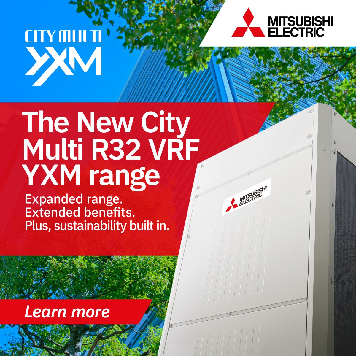 meuk_les's tweet photo. Welcome to the new City Multi R32 VRF YXM range – with a 74% reduction in CO₂ equivalent tonnes versus R410A. A meaningful step toward more sustainable HVAC solutions. Learn More: https://t.co/AegrnKAvFz #MitsubishiElectric #TrueSustainability #CityMulti https://t.co/ux0t3K7yBp