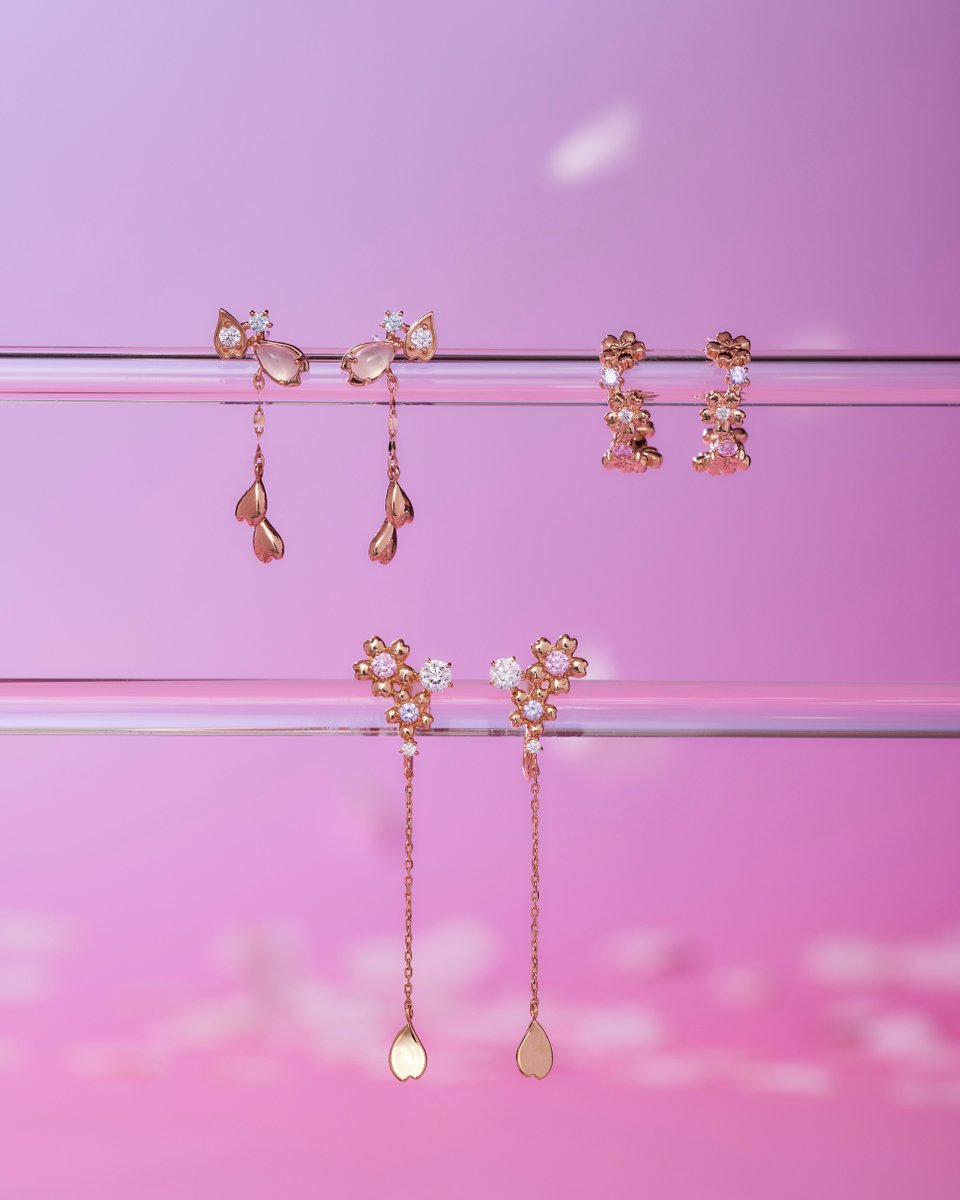 SAKURA Collection】 桜の花びらと、春空を思わせるピアスとイヤリング