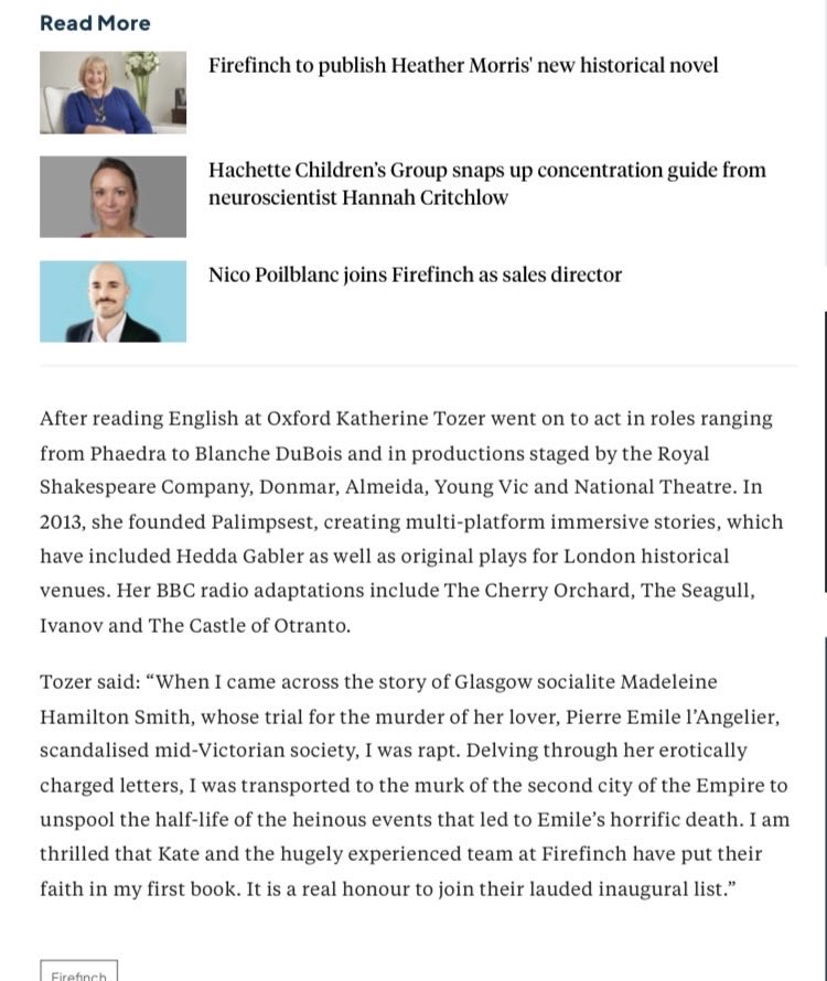 Thrilled to announce that my debut novel THE ART OF POISON has been acquired by the powerhouse that is <a href="/FirefinchBooks/">Firefinch Publishing</a> all thanks to Kevin <a href="/TiborJones/">Tibor Jones</a>