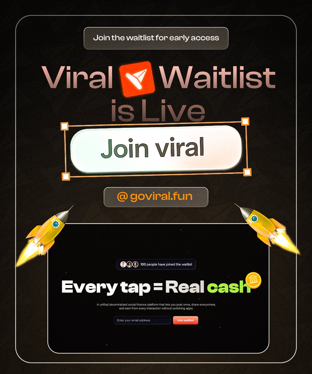 VIRAL WAITLIST IS LIVE 🔥🔥

You already post every day.
Now get paid for it.

Every post = potential earnings.
Yes even your GM posts.

If you use the internet, Viral is for you.

Join early 👇
goviral.fun
