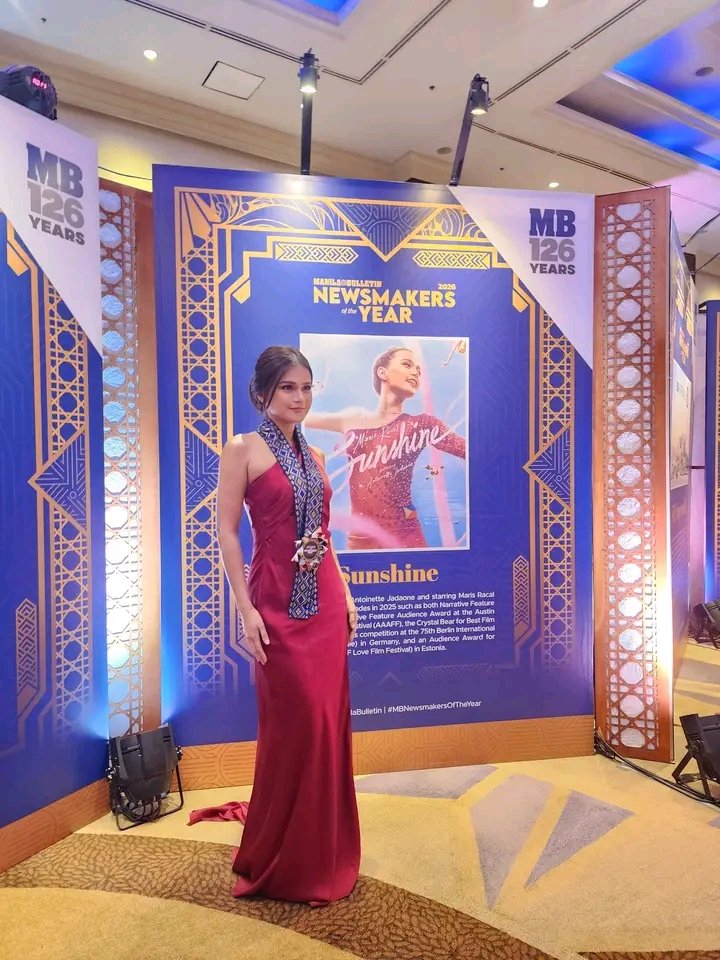 raniblossomx's tweet photo. "HAPPENING NOW: Sunshine star Maris Racal arrives at Manila Bulletin's 126th anniversary celebration

Sunshine is one of the awardees of this year's Manila Bulletin's #NewsMakers2026."

@manilabulletin @MissMarisRacal
@tonetjadaone https://t.co/9n2DRgocFu https://t.co/CrBeXmv2H6