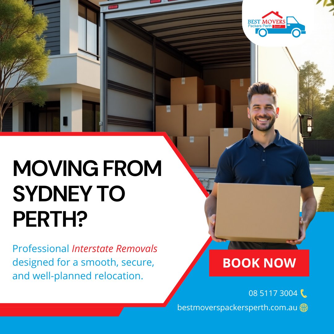 bestmoveperth's tweet image. Make your #interstaterelocation smooth, secure, and stress-free with #BestMoversPackersPerth.
We specialise in #longdistanceremovals with careful packing, secure transport, and well-planned delivery

📞 Call now: 08 5117 3004
🌐 bestmoverspackersperth.com.au/interstate-rem…

#furnitureremova #movers