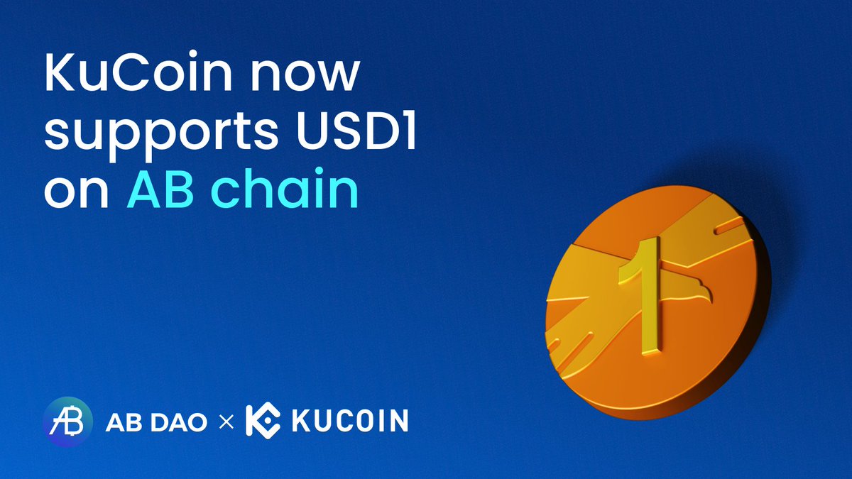 ABDAO_Global's tweet photo. #USD1 is now available on #ABChain via @kucoincom
Users can now deposit USD1 seamlessly on AB chain.
Detail: https://t.co/CNESR6l4PH https://t.co/DTNpSrSBfH
