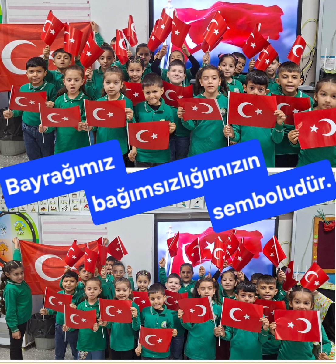 Hnmcumhuriyet's tweet photo. 🇹🇷🇹🇷  İLK DERSİMİZ BAYRAK🇹🇷🇹🇷
İSTİKLAL BAYRAKLA
İSTİKBAL MAARİFLE
#Bayraksevgisi  @tcmeb @denizlimem @emre_caliskan @bulent_akhan20 https://t.co/91Lncsy9Or