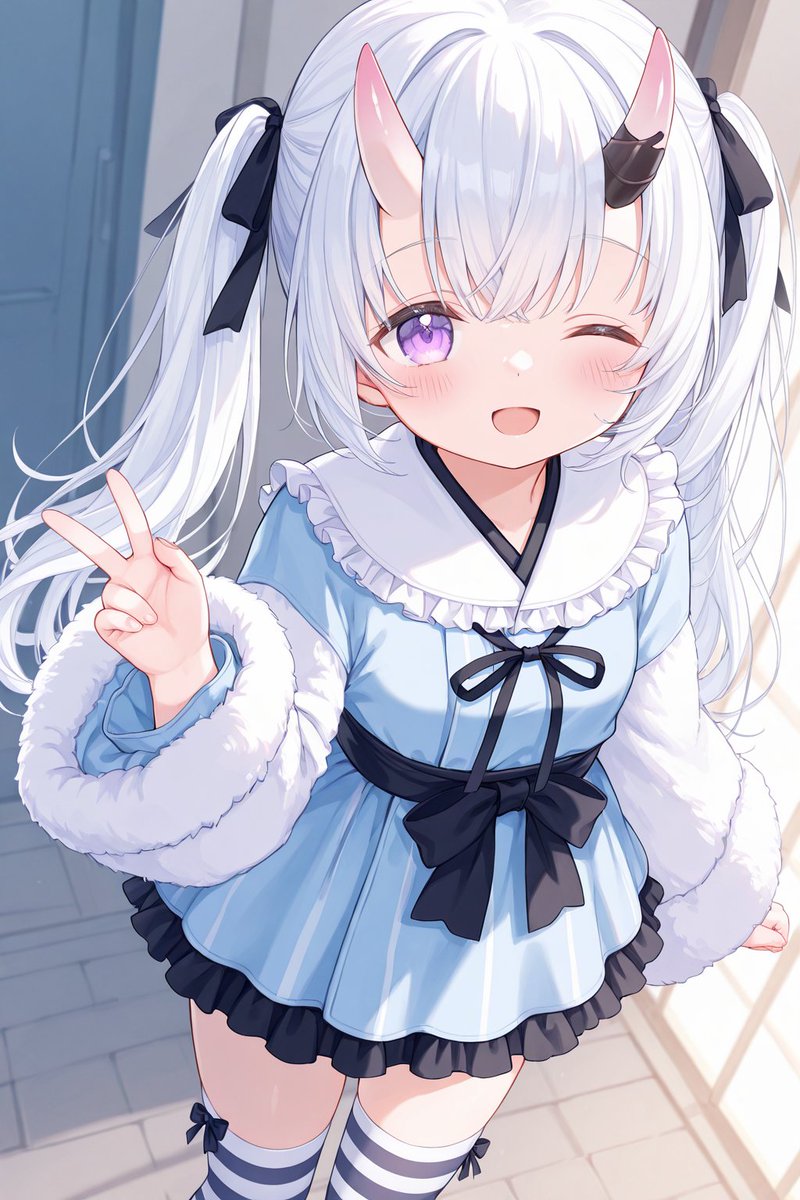 おはねむ🤍 今日は節分の日！鬼っ娘ちゃんのご登場👹✨ 豆投げてこない