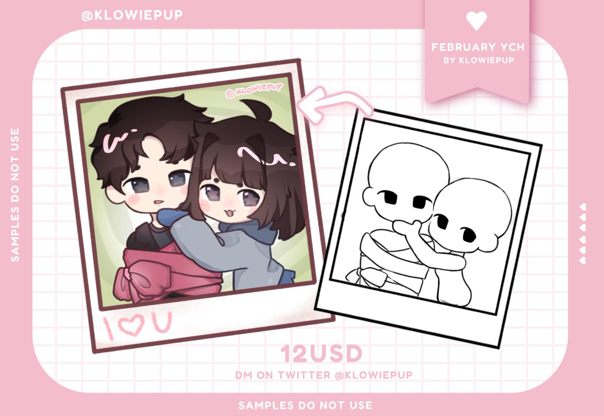 ꒰꒱ 𝗡𝗘𝗪 Valentines YCH available now !! ♡

꒰💌꒱ ❤︎ &amp; ⟳ appreciated !!