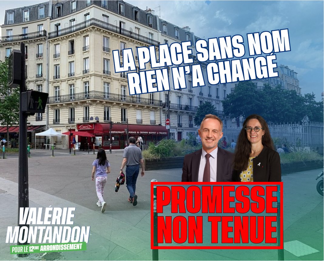 En 2020, on promettait un lieu convivial entre Courteline et Nation.
6 ans plus tard : un aménagement minimal, sans vision ni ambition.

Le 12e mérite mieux que les mêmes jardinières depuis 15 ans.
Le 15 mars, on dit stop.

#Paris12 #ChangerParisAvecDati #Municipales2026