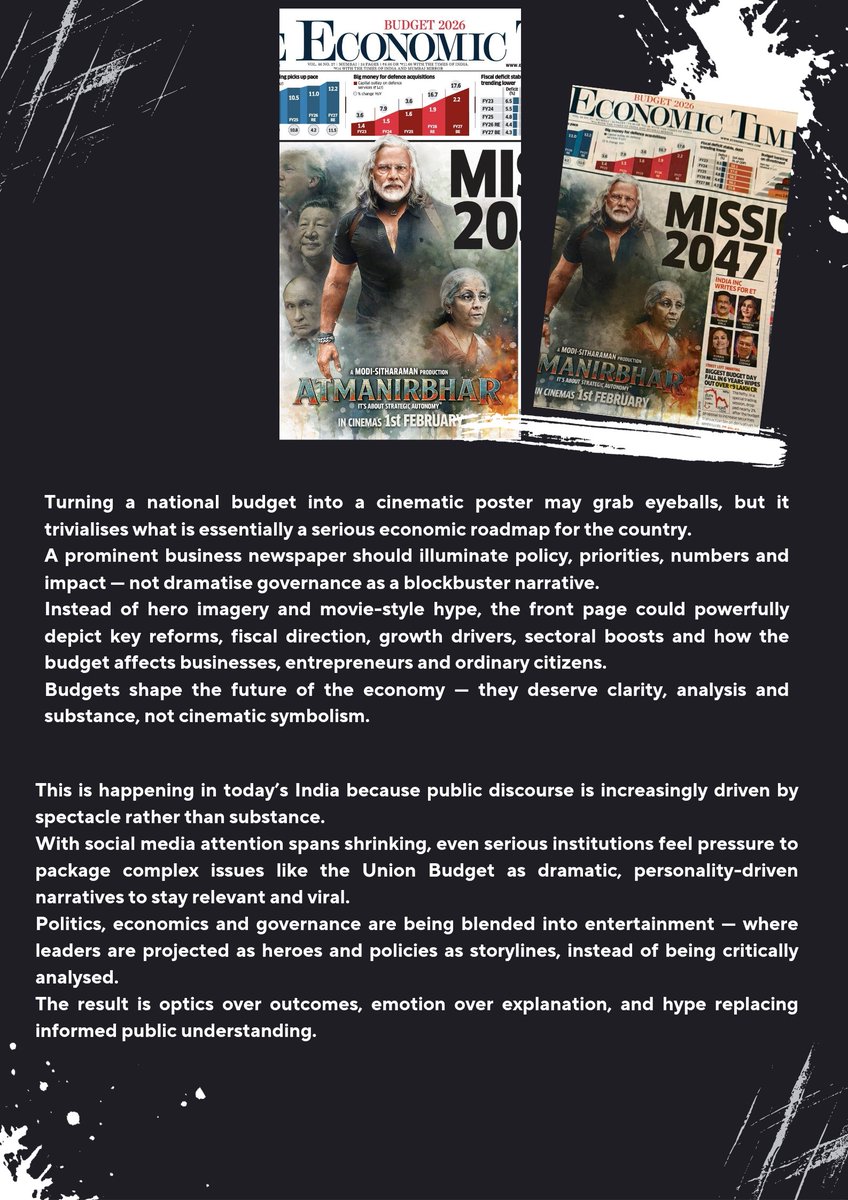 MonishR's tweet image. Trivialising A National Budget into a movie poster. Nani Palkhiwala must be squirming, wherever he is.