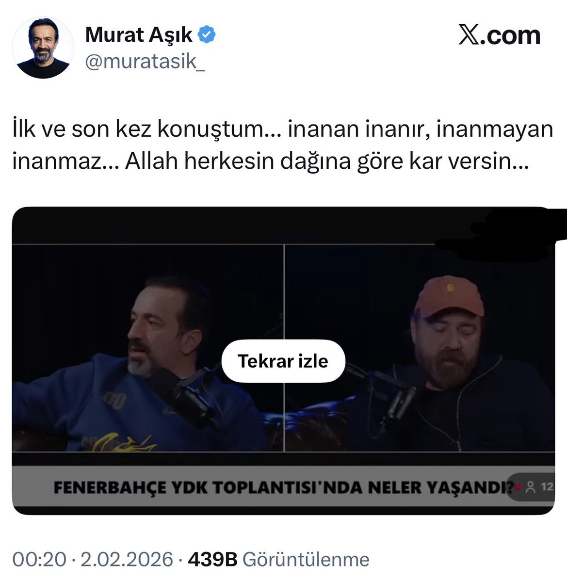 Fenerbahçeli olmasından hicap duyduğumuz Murat Aşık isimli rahmetli  babası şanssız elemanın Fenerbahçe Boykotu karşısında yaptığı 343/İbrahim Seten savunmasını sizin için özetleyip cevap verdim:

- “Burdan sadece ben değil bir sürü kişi ekmek yiyor.”
Fenerbahçe’ye zarar veren