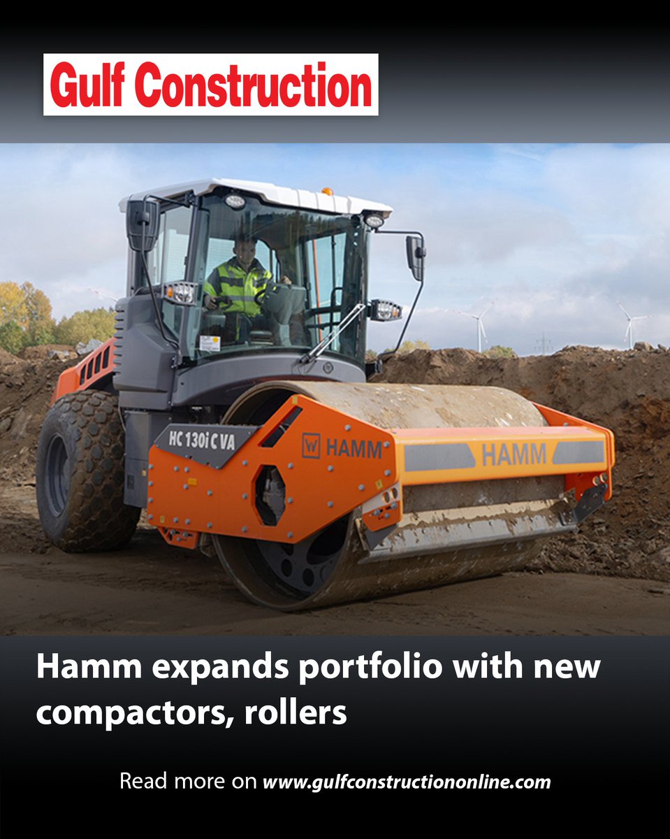 Gulf_const's tweet image. Roller manufacturer Hamm is expanding its HC series with the 13-tonne HC 130i C VA compactor which, in conjunction with Smart Compact, enables automatic compaction to a target value.

Read more on gulfconstructiononline.com/Article/388511…

#GCnews #equipment #machinery
