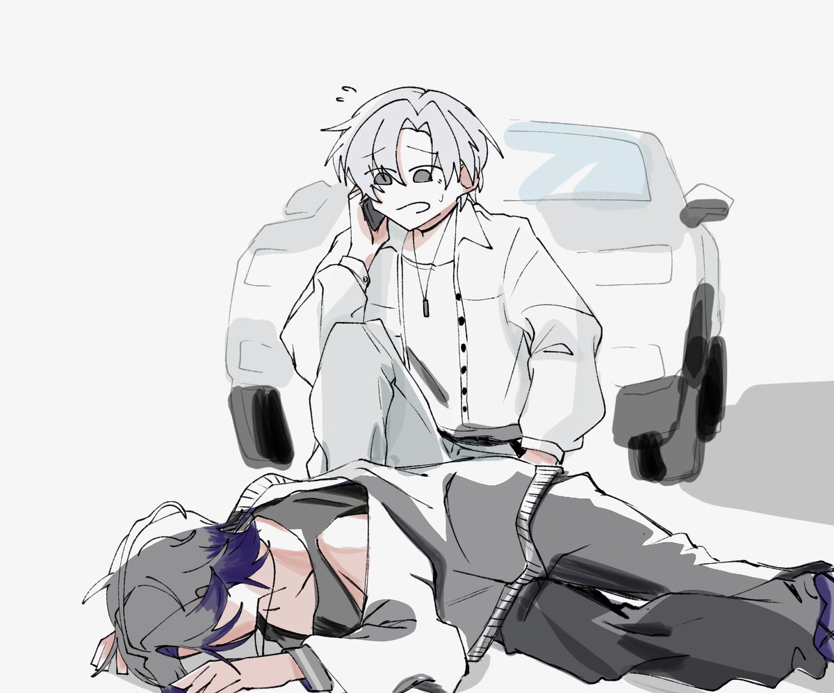 mao_07071225's tweet image. はい。轢かれたのは僕なんです。いや、倒れてるのは運転してた方で。いや冗談とかじゃなくて。僕が耐えちゃって。衝撃で外に放り出されて失神しちゃってるみたいで。いや轢かれたのは僕で、耐えちゃったのも僕です。筋トレとか好きで。結構耐えちゃったっていうか。いや嘘じゃなくて運転手が倒れてて