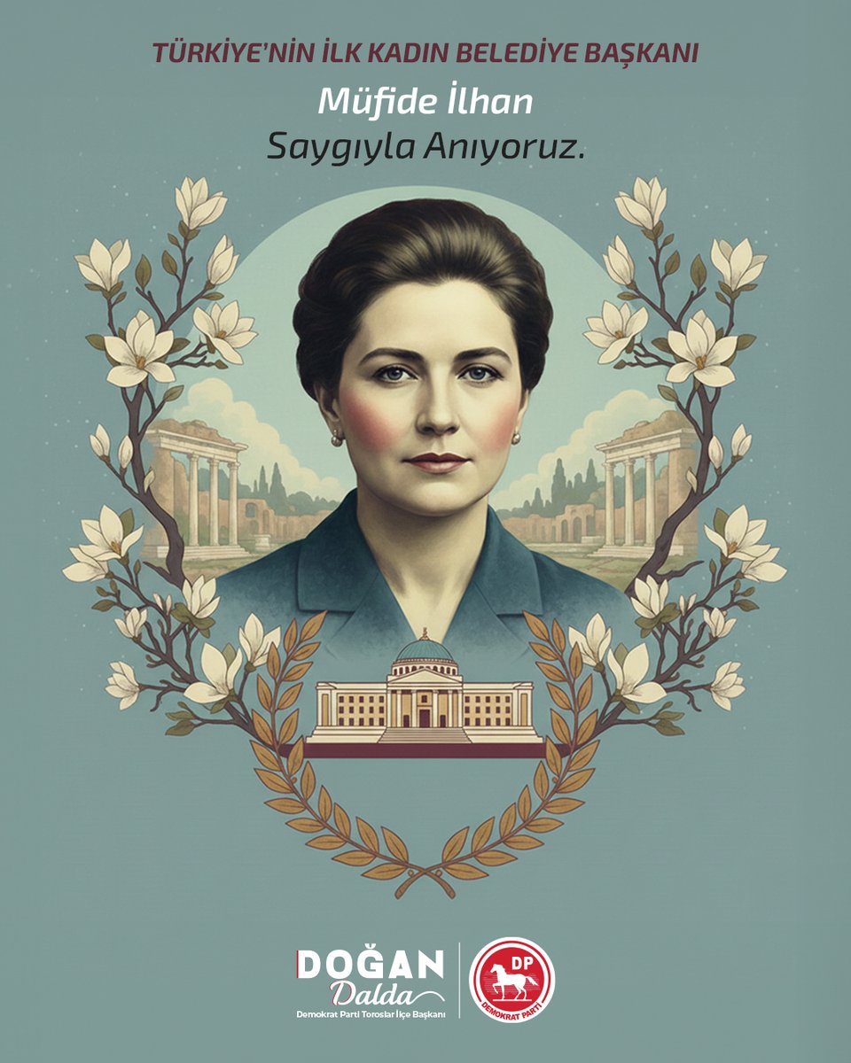 Türkiye’nin ilk kadın belediye başkanı, Mersin’in öncü ismi Müfide İlhan’ı vefatının yıl dönümünde saygı ve rahmetle anıyoruz. Cesareti, mücadelesi ve bıraktığı iz, bugün hâlâ yolumuzu aydınlatmaya devam ediyor.