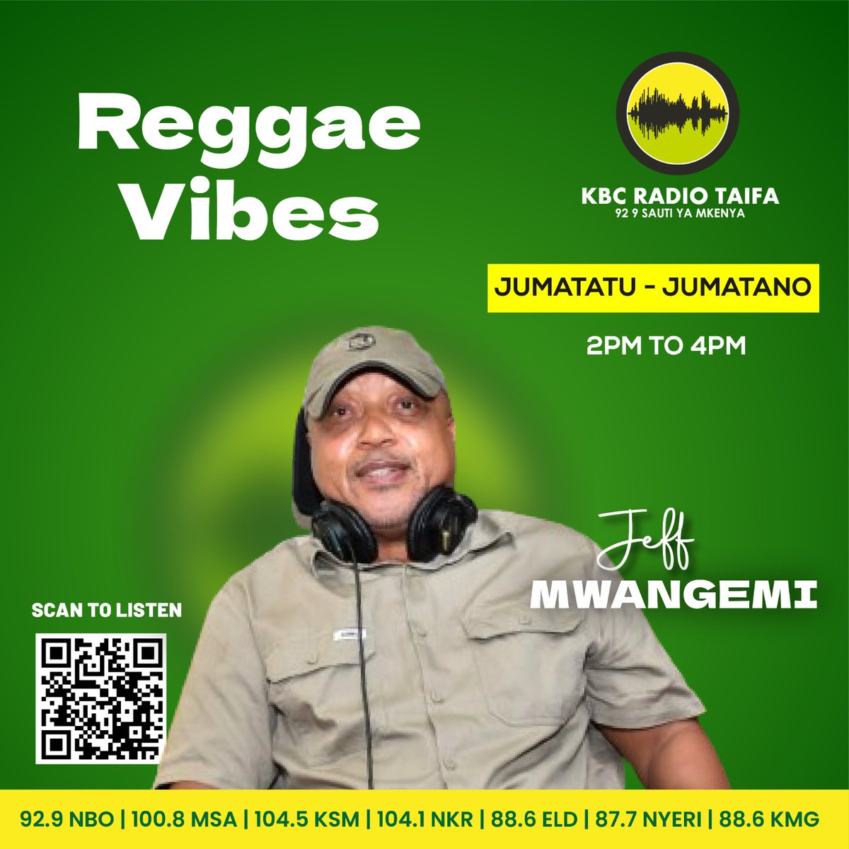 RadioTaifaFM's tweet image. OOOH Yes, Kama Kawaida....#ReggaeVibes imepanda hewani, nahodha wako ni mie kijana wa zamani Jeff Mwangemi....Unategea Ukiwa wapi ?  ^FN