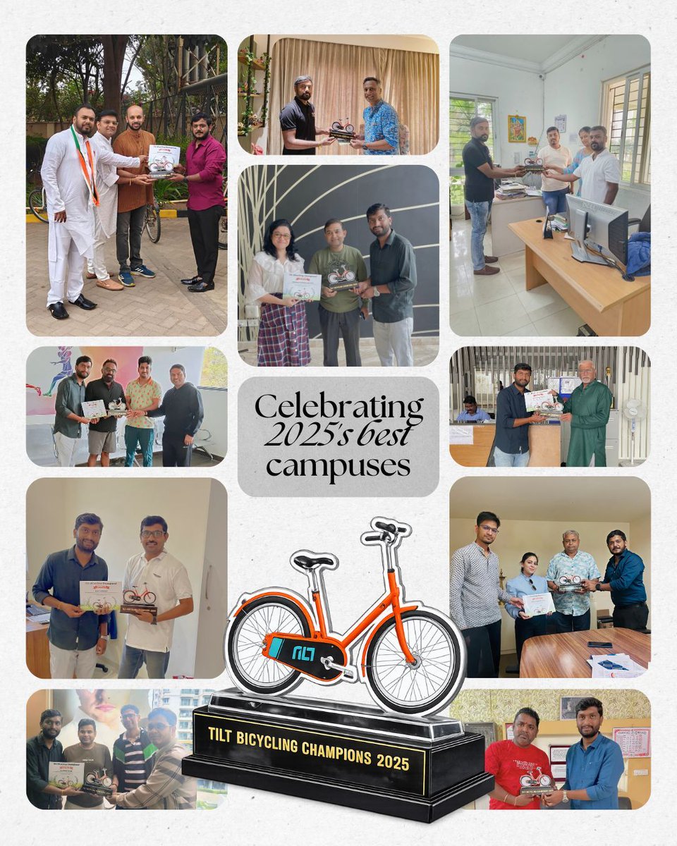 Great communities build great habits.

Proud to honour Tilt’s 2025 Bicycling Champions. These campuses chose fitness, wellness, and cycling 🚲💛