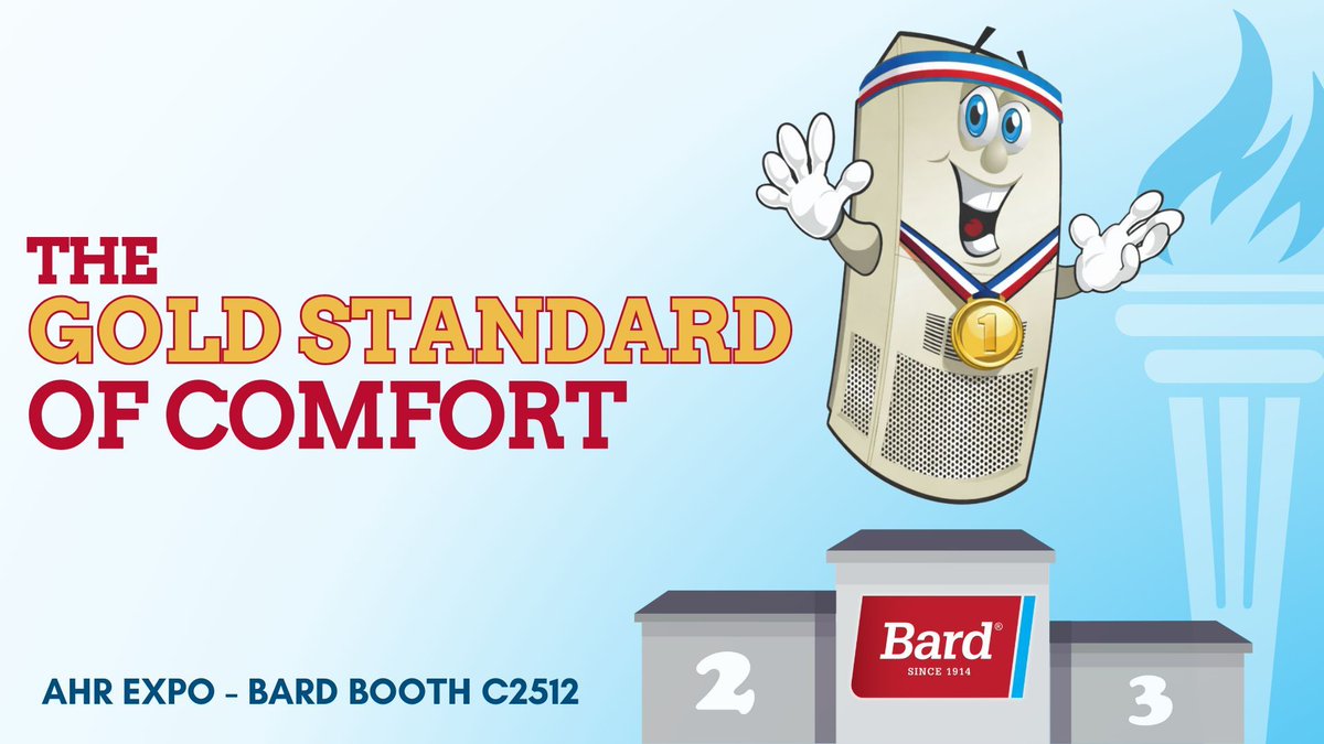 Opening day of AHR Expo! Bard sets the gold standard of comfort. See it for yourself at Bard Booth C2512. 🥇