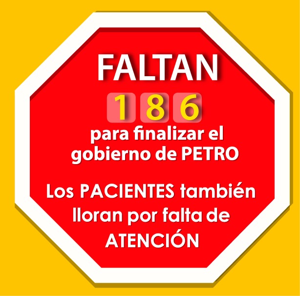 Pacientesco's tweet image. NO MAS SILENCIO
#VictimasDeLaSaludDePetro 
Faltan 186 para finalizar el gobierno de Petro.

Son 186 días de dolor, aumento de la enfermedad y muerte, ellos no van a parar la crisis humanitaria de la salud.

Decían "EPS son corruptas" @LuisCarlosLealA y Petro nombraron corruptos…