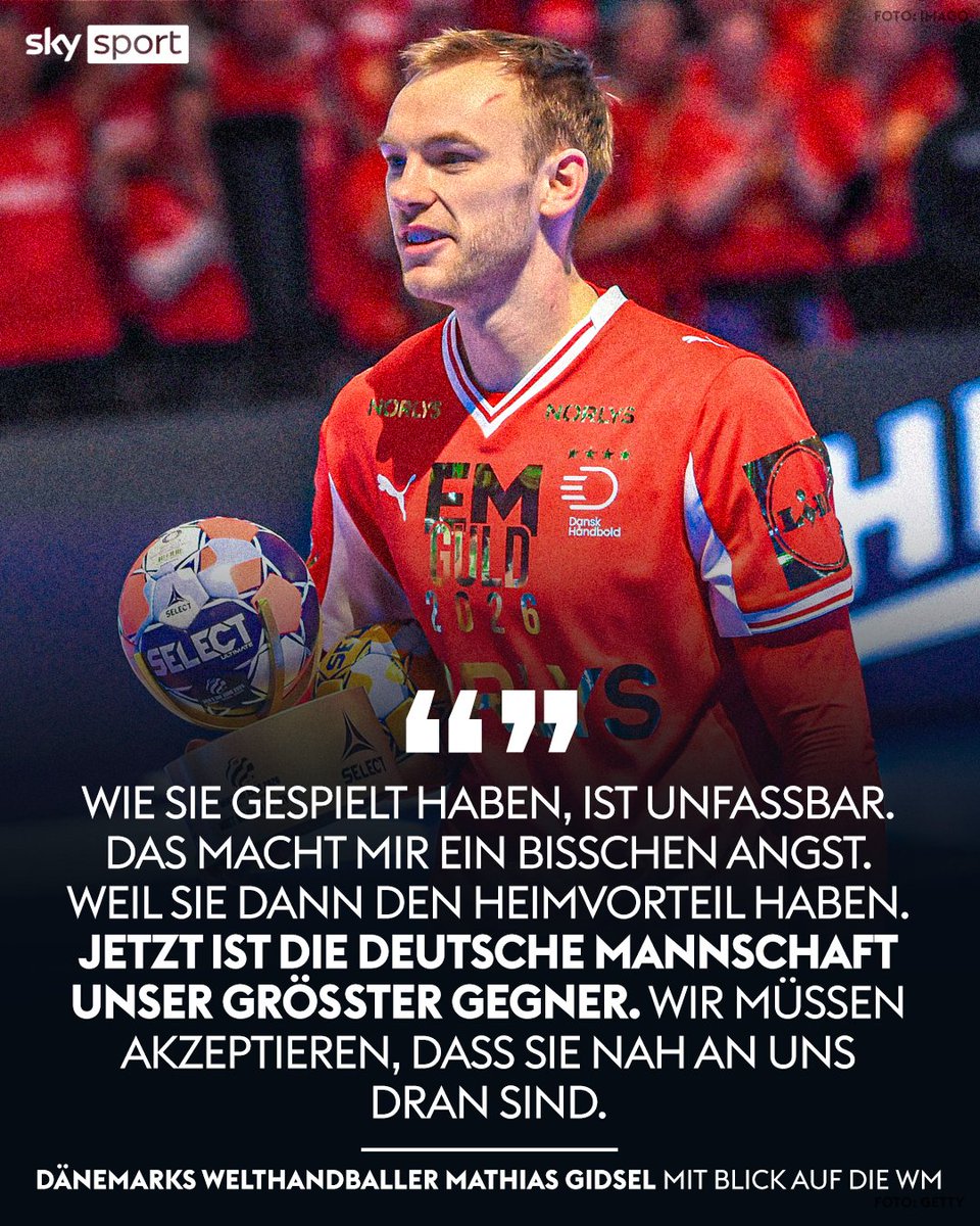 SkySportDE's tweet photo. Mit der Silbermedaille um den Hals blicken Deutschlands Handballer auf die Heim-WM 2027. Der Rückstand auf Dänemarks Überflieger wird kleiner. Das schönste Kompliment kommt von Welthandballer Gidsel. 🙌
#skyhandball #handballem https://t.co/YTEN3Nw2Hs