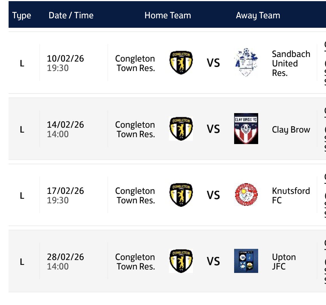 🗓️ Reserves February Schedule 

Here’s a look at The Bears Reserve fixtures for this month:

The Reserves are also looking for a volunteer to help at the gate between 1:00 and 2:15 pm if anyone’s available. 

Please contact admin@ctfc.club