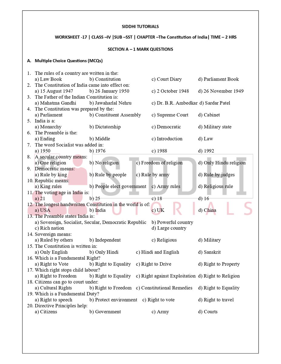 siddhi_tutorial's tweet image. 📘 Class IV – ICSE | Social Studies
Chapter 17: The Constitution of India

Learn with clear concepts &amp;amp; simple explanations:

📍 Address: Kalinga Vihar, Bhubaneswar
📞 Contact: 9861902023

👉 Join Siddhi Tutorials today and make SST easy &amp;amp; scoring!

#SiddhiTutorials