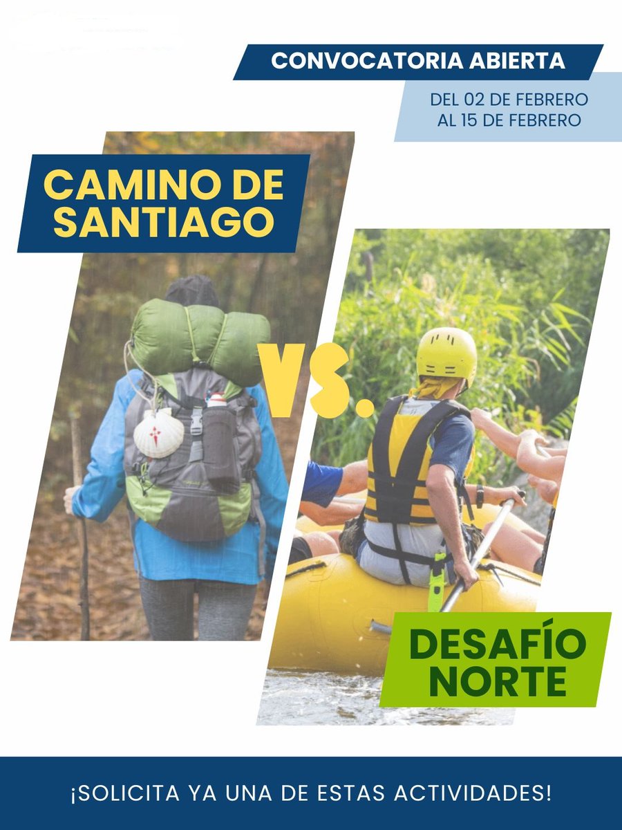 🚀 CONVOCATORIA NATURALEZA EN ACCIÓN 2026
🥾 Camino de Santiago: 26 jul – 02 ago
🧗‍♀️ Desafío Norte: 09 – 15 ago
👥 18–29 años | 💸 Actividades financiadas por la FHCNP
📩 Más info y solicitud en nuestra web: fundacion-huerfanos.org
#contigopasoapaso
#naturalezaenacción