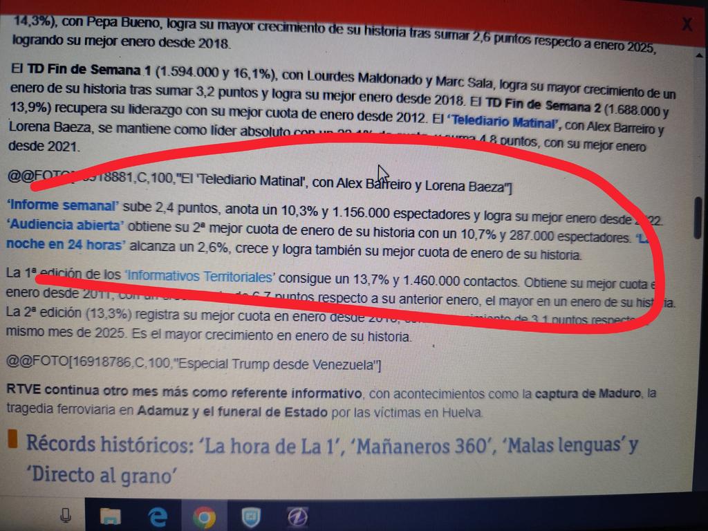 Empezamos el año en <a href="/Lanoche_24h/">La noche en 24 horas</a> como la acabamos, con un espectacular record histórico de audiencia. Gracias al subdirector <a href="/jluis_regalado/">Jose Luis Regalado</a> (la voz de mi conciencia cada noche), a todo el equipo, y por supuesto también a nuestros seguidores. Por cierto, esta semana estaré...