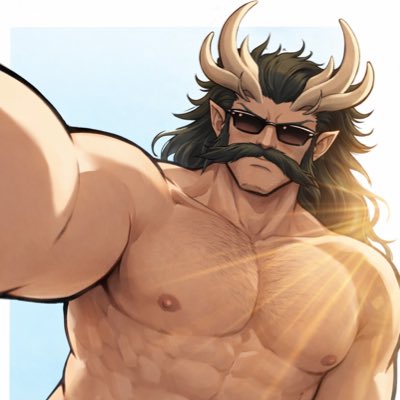 nirisaphon52's tweet photo. #NewProfilePic #デーモンドラゴンキング #AIart︎ #bara https://t.co/YWJY93aEXs
