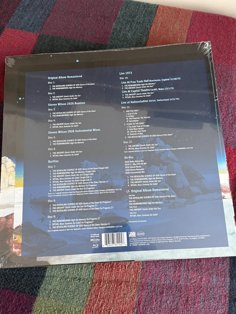 New arrival 
Yes : Tales From Topographic Oceans 
Super Deluxe Edition 
2LP - 12CD - BluRay 
Review this week