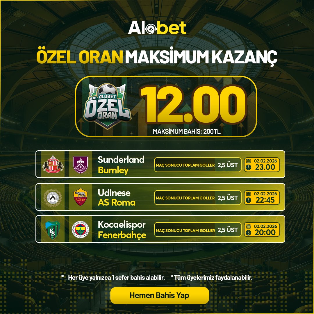 alobetlink's tweet photo. 🏆 ALOBET'te ÖZEL ORAN ile KAZANÇ ZAMANI! 📣

🟩 Özel Oran: 12

🔗 Güncel Giriş İçin Tıkla (https://t.co/GsGBAYbbTK) https://t.co/5oT1INUnma
