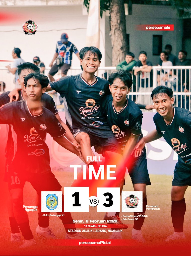 Full Time ‼️ 
Persenga Nganjuk 1 : 3 Persepam Pamekasan 
#Persepam1970 #Persepam #Pamekasan #Nganjuk  #PersepamPamekasan #Liga4
#Liga4JawaTimur #SepakBola
#JawaTimur #Indonesia