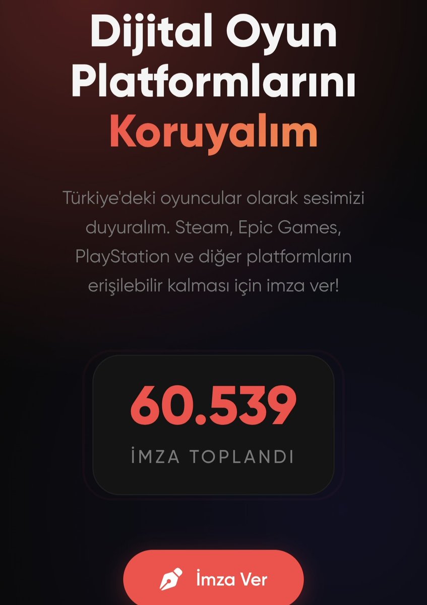 Kendine oyuncuyum diyen herkes imzalasın lütfen tepkisiz kalmayalım. Sayı çok iyi gidiyor ✍️

#OYUNBİZİMHAKKIMIZ #OYUNUMADOKUNMAYIN