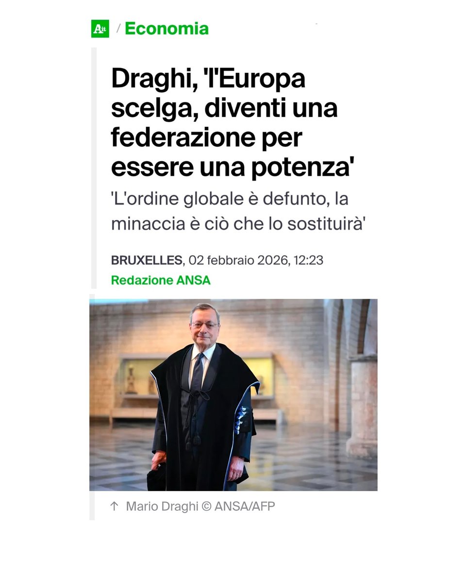 EuroHistoria's tweet photo. "[Noi europei] Dobbiamo decidere: restiamo semplicemente un grande mercato, soggetto alle priorità altrui? Oppure compiamo i passi necessari per diventare una potenza?".
https://t.co/KdmpWfQixM https://t.co/1MQQ0ybM2W