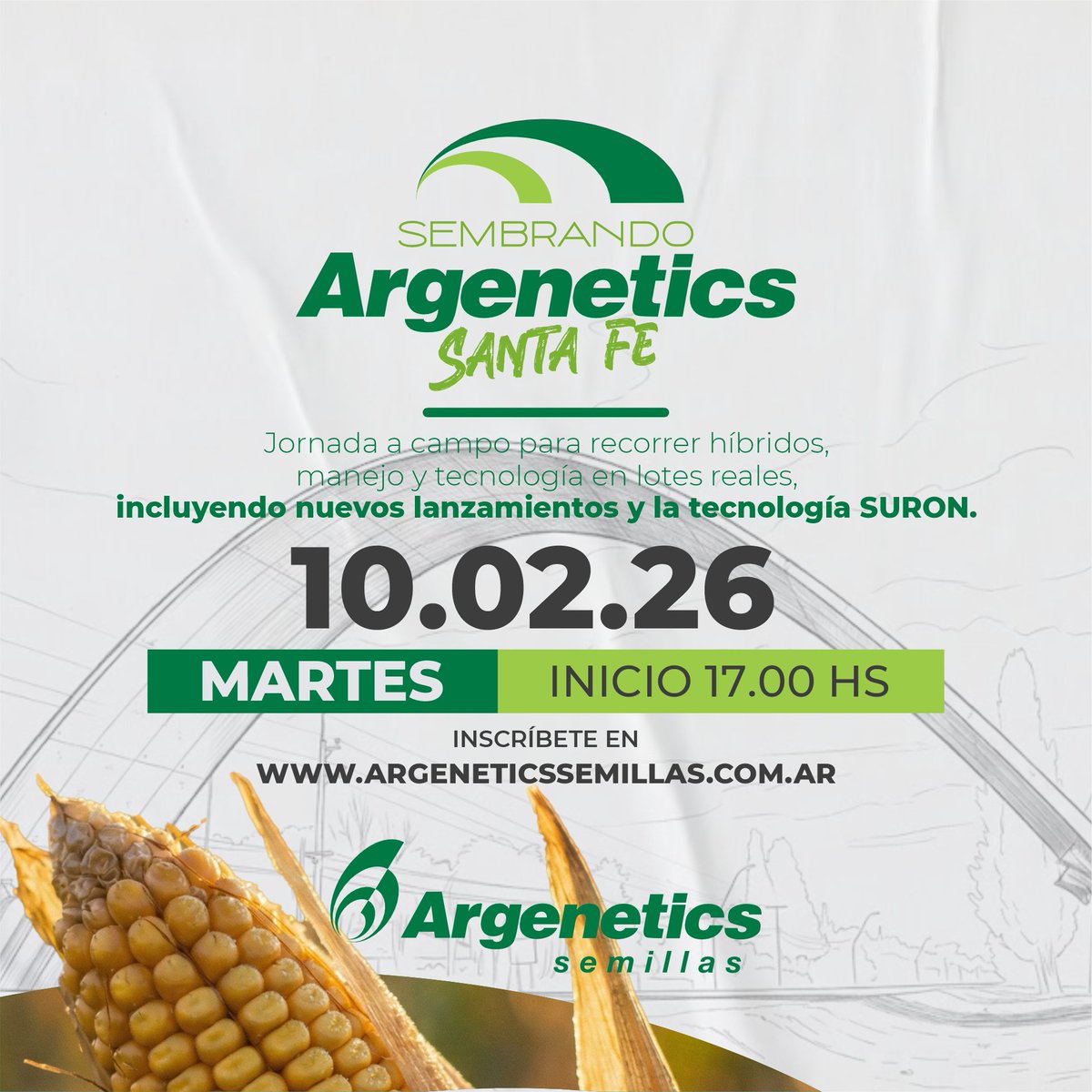 🌱 Sembrando Argenetics llega a Santa Fe
Una jornada a campo para ver genética en acción, recorrer lotes reales, conversar manejo y conocer nuevos lanzamientos, incluida la tecnología SURON.
Campo, datos y decisiones técnicas que suman valor.