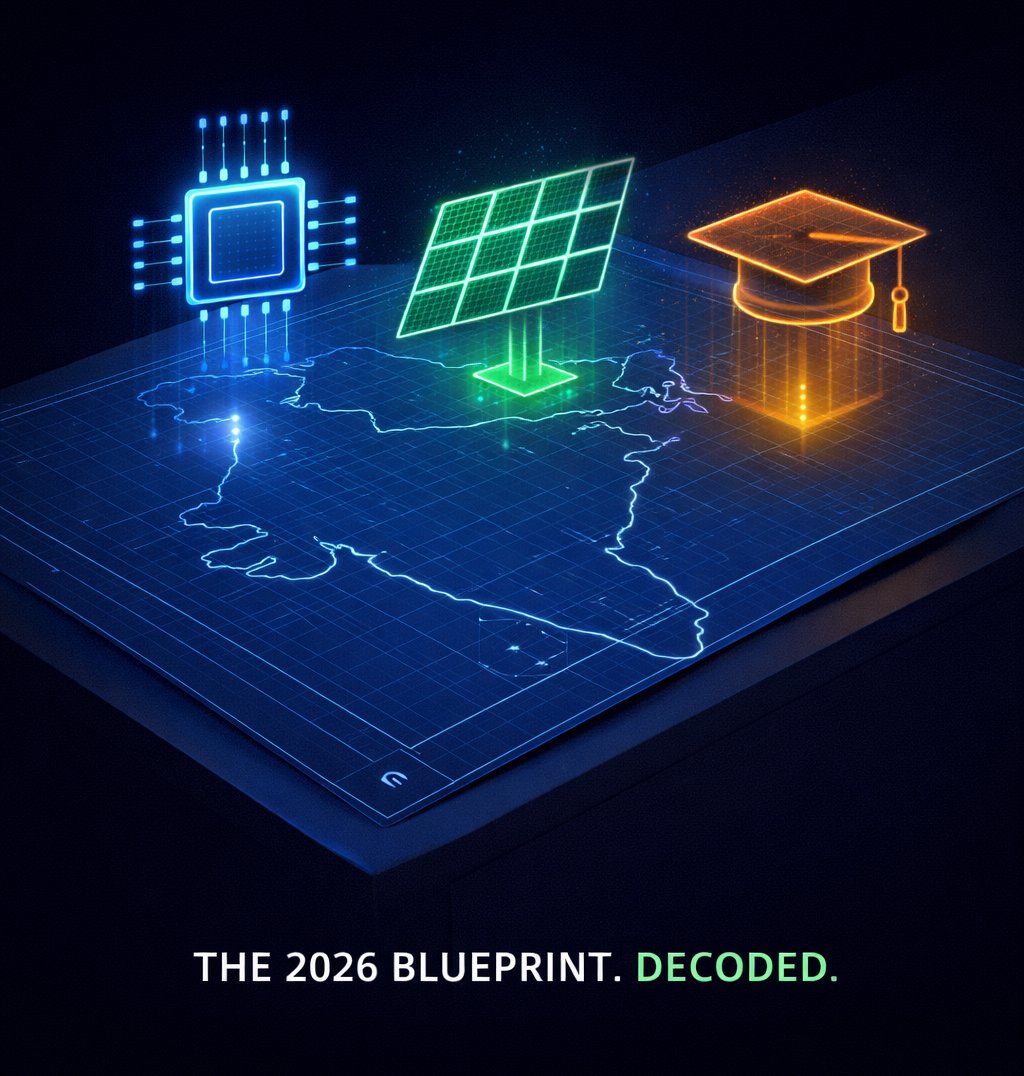 SGT_Intel's tweet photo. Budget 2026 Key Takeaway: The era of "Assembly" is ending. The era of "Innovation" has begun. 🇮🇳

The CAPEX push for Deep Tech, R&amp;D, and Green Energy is a clear signal to India Inc: The government will fund the Future, not just subsidize the Present.

#SGTIntelligence #India https://t.co/BkacWluKUT
