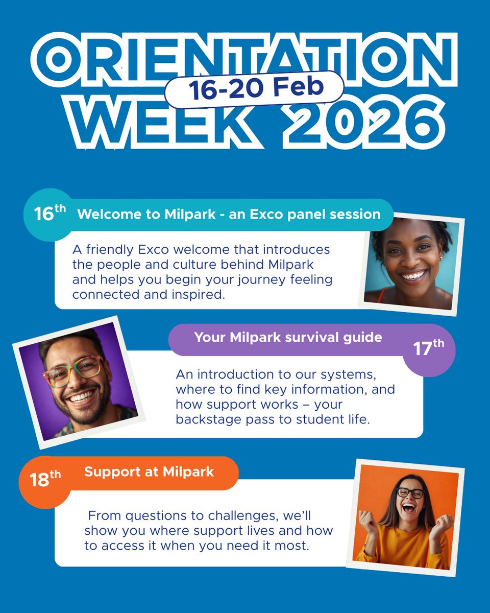 MilparkEd's tweet image. Register here:

🔵 Day 1:  microsoft.pulse.ly/3p0tdjnsx2

🔵 Day 2: microsoft.pulse.ly/1kkawzoar7

🔵 Day 3: microsoft.pulse.ly/tqaujlho7l

🔵 Day 4:microsoft.pulse.ly/3hmmc7hzas

🔵 Day 5: microsoft.pulse.ly/jr7czkxg1s

#MilparkEducation #OWeek #Orientation #MilparkOweek