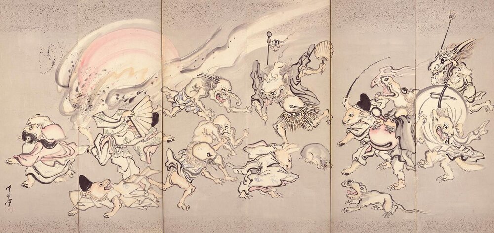 fashionpressnet's tweet photo. 展覧会「河鍋暁斎の世界」六本木・サントリー美術館で、《猫又図》など動物画や《百鬼夜行図屛風》 - https://t.co/PoQ5YvGco7 https://t.co/67HSM73LGC