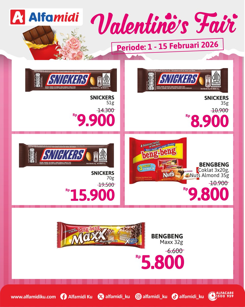 alfamidi_ku's tweet photo. Manisnya Nyampai ke Hati! ❤️
Cokelat emang nggak pernah salah buat bikin suasana jadi makin spesial. Rayakan momen kasih sayang dengan promo Valentine’s Fair di Alfamidi!
#AyokeAlfamidi #ValentinesFair #PromoCokelat #SilverQueen #PromoAlfamidi #AlfamidiFavoritKeluarga https://t.co/dHHiNNbrBv