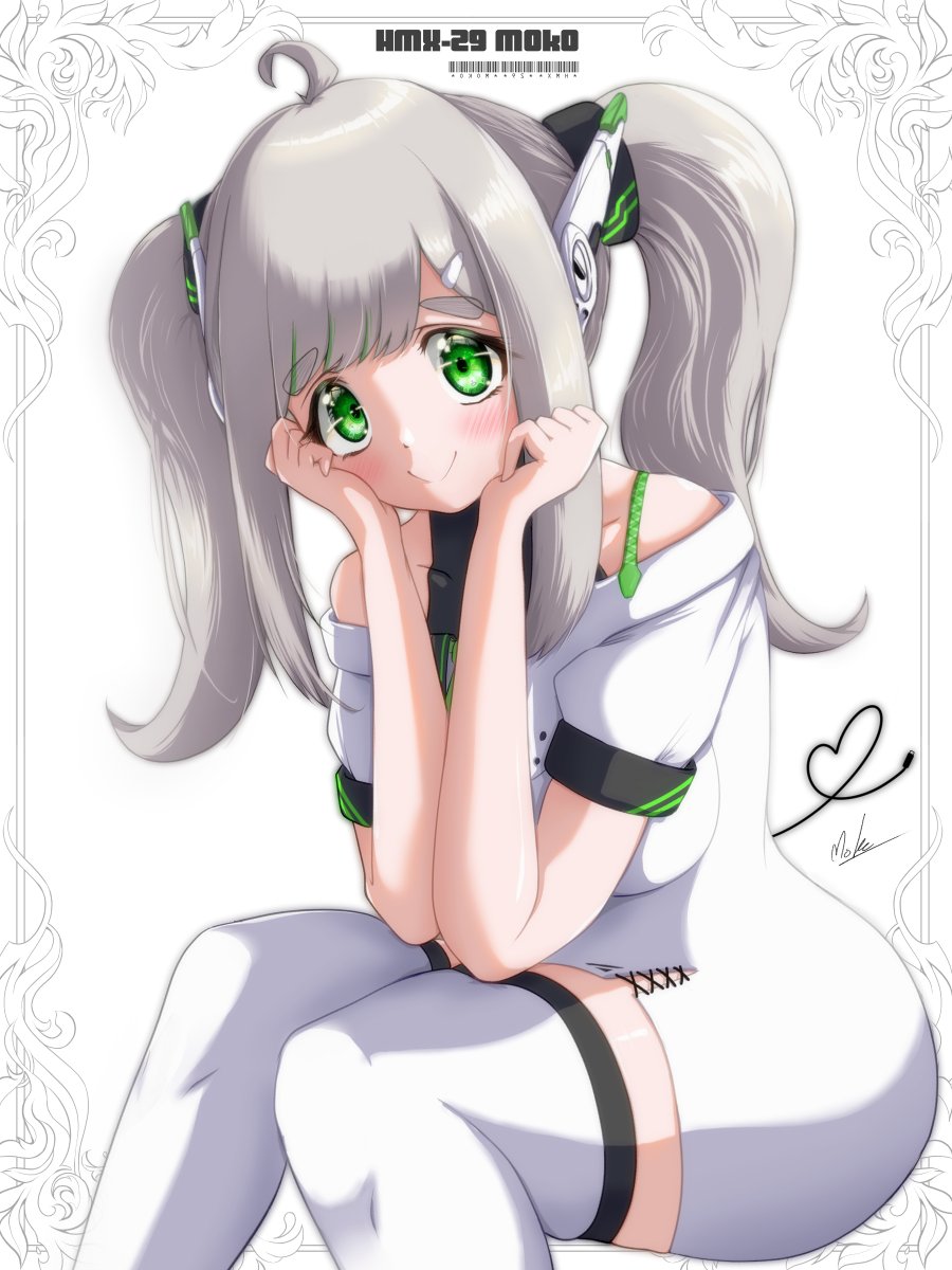 ツインテールの日！ということで！
新規絵はどう頑張っても間に合わないので
去年描いた、うちのモコちゃんツインテを
今の感覚でバランス修正+ちょい加筆で
リメイクしてみました(*´ω｀*)💚

#ツインテールの日 #うちの子