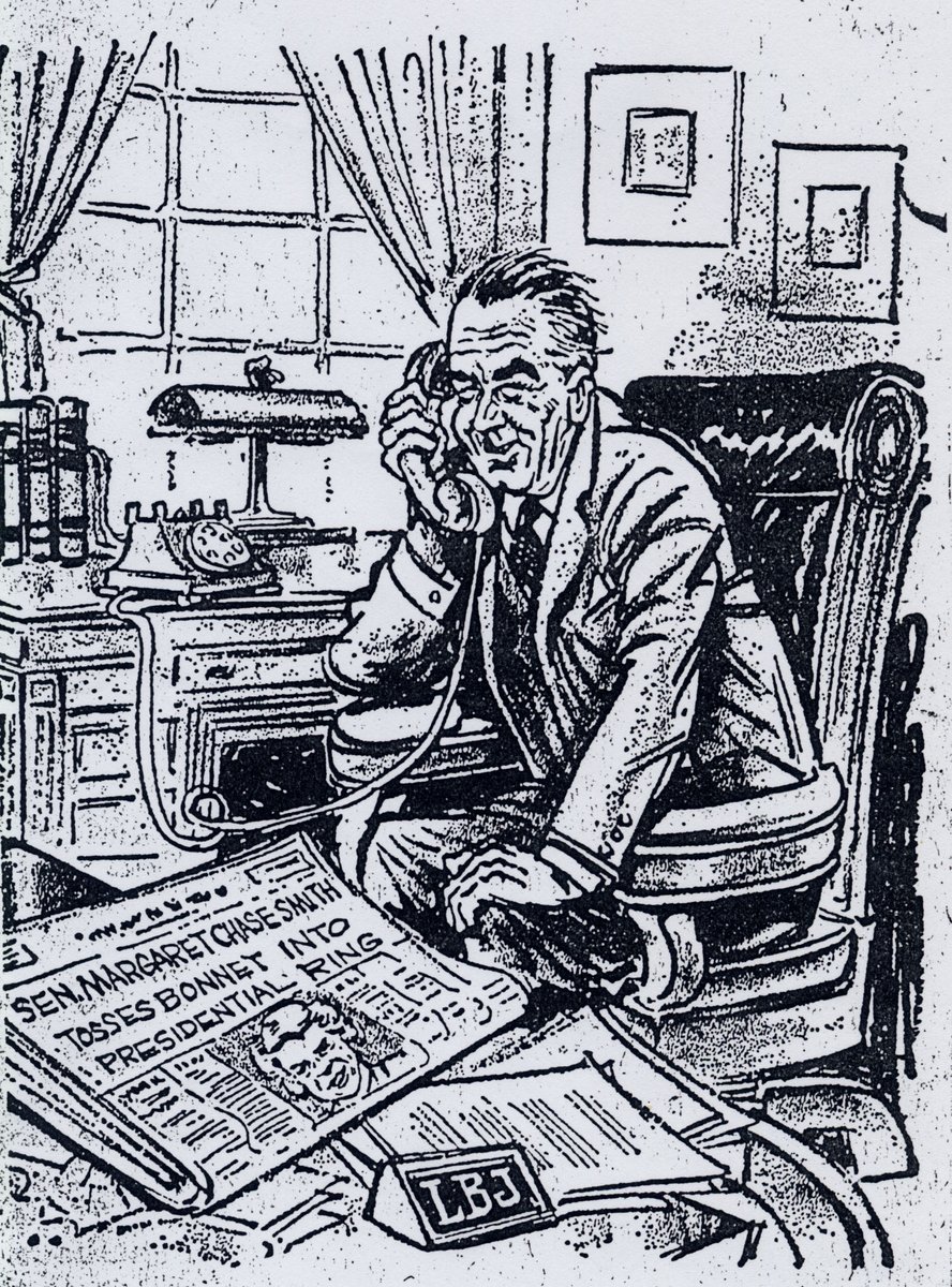 WABI recently ran a short segment on the Senator's presidential announcement. Coincidentally, this cartoon featuring LBJ was published in the "Detroit News" #OTD 62 years ago.
ow.ly/YH2B50Y5obr