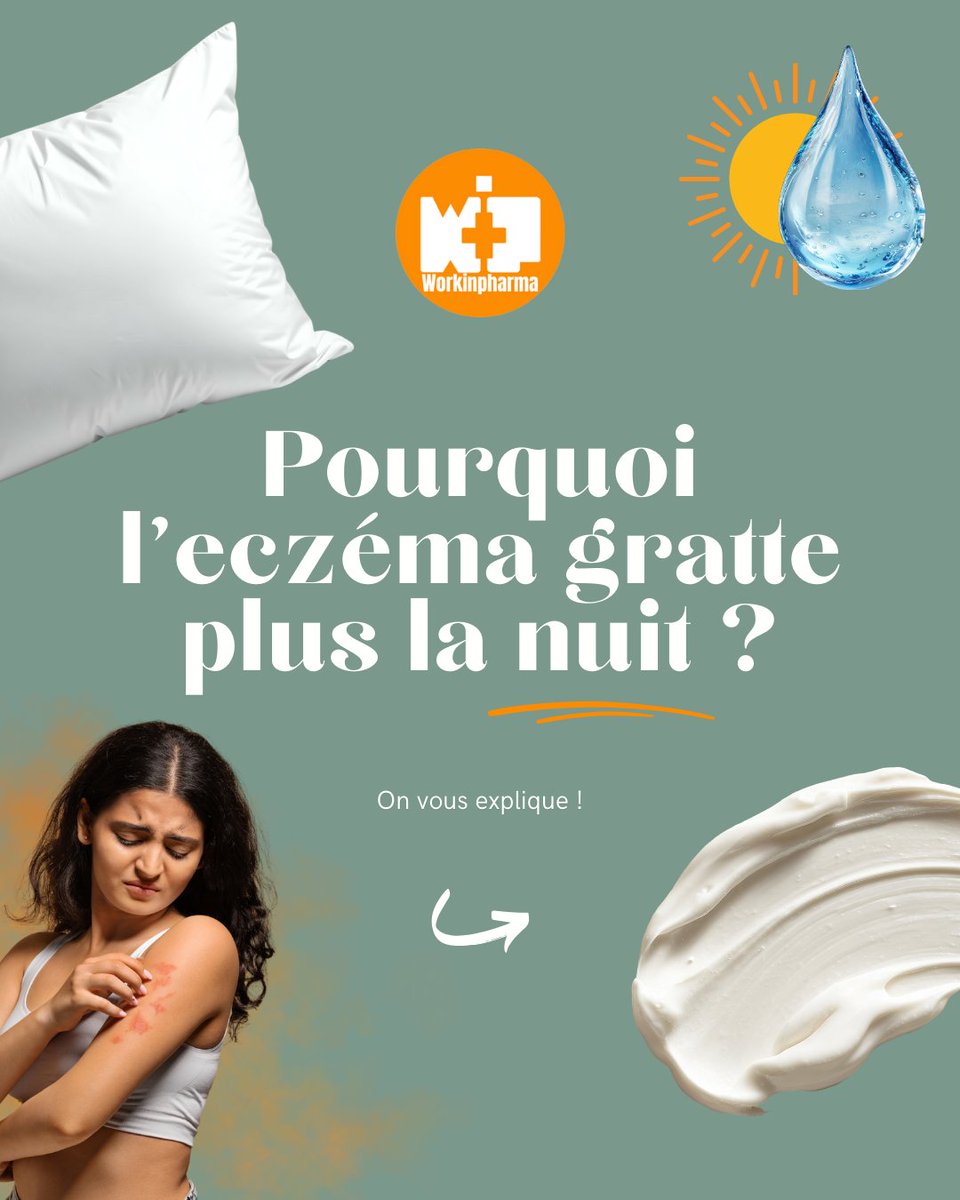 Workinpharma1's tweet photo. La peau te démange surtout la nuit quand tu as de l’eczéma ? 🌙😣
Ce n’est pas une coïncidence 👇

👉 Comprendre ces mécanismes, c’est déjà un premier pas pour mieux soulager sa peau.

#Eczéma #DermatiteAtopique #PeauSensible #Démangeaisons #Prurit #SantéDeLaPeau #PeauAtopique 🌿 https://t.co/IiXdNEUFzw