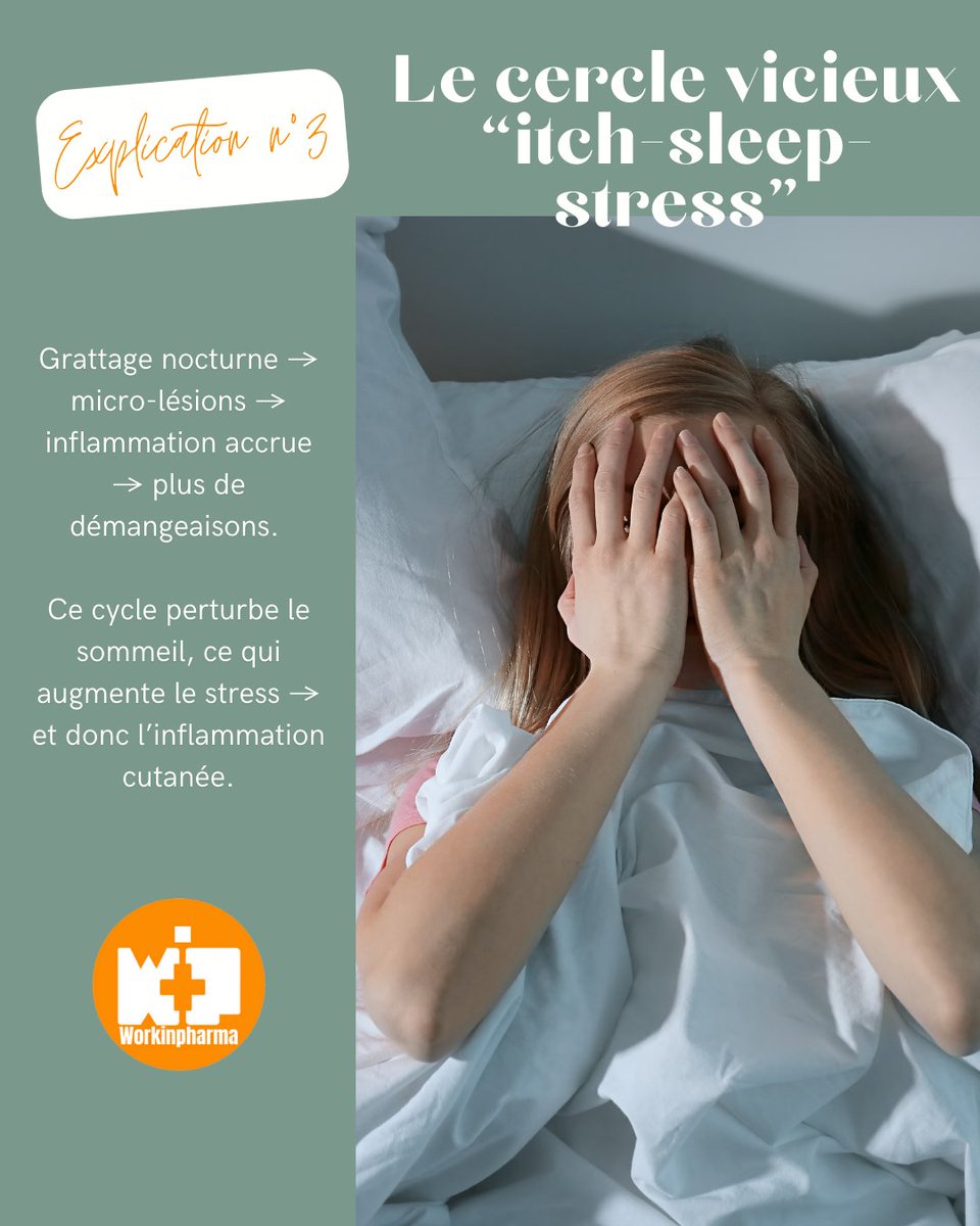 Workinpharma1's tweet photo. La peau te démange surtout la nuit quand tu as de l’eczéma ? 🌙😣
Ce n’est pas une coïncidence 👇

👉 Comprendre ces mécanismes, c’est déjà un premier pas pour mieux soulager sa peau.

#Eczéma #DermatiteAtopique #PeauSensible #Démangeaisons #Prurit #SantéDeLaPeau #PeauAtopique 🌿 https://t.co/IiXdNEUFzw