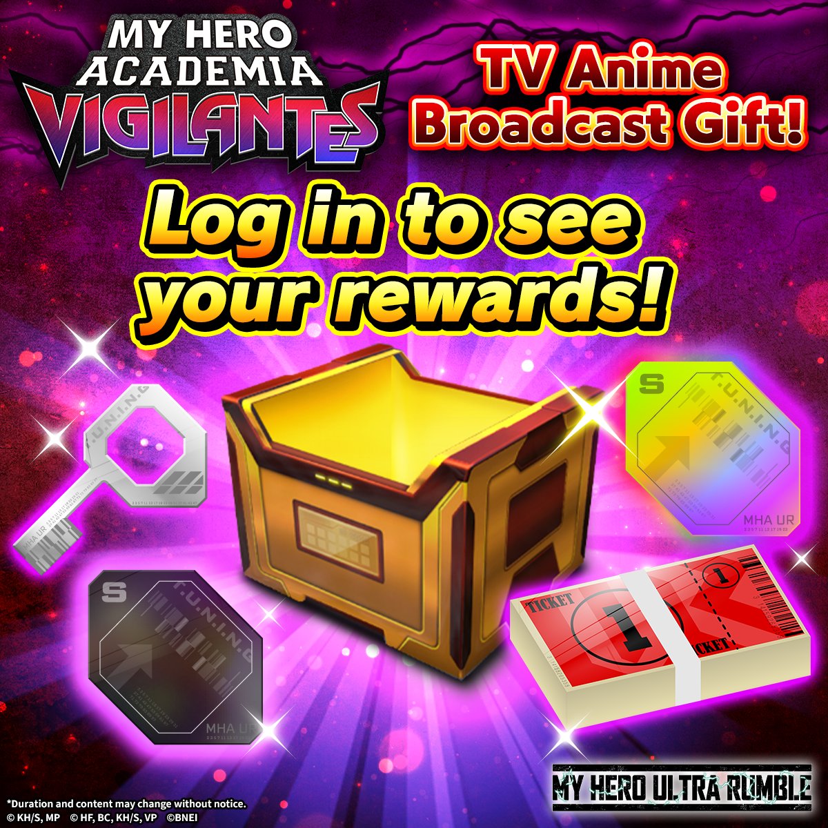 MyHeroUR's tweet photo. ◤━━━━━━━━━━━━━━━━╮
My Hero Academia: Vigilantes Collab Campaign continues!
╰━━━━━━━━━━━━━━━━◢

Log in every week after the latest Anime episode to get free items in-game!
#MHUR https://t.co/Io58r92pi8